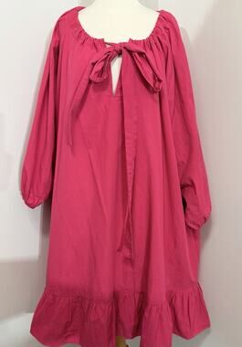Marielle Almelo Dress Ivy Fushsia Pink Ruffle Hem One Size